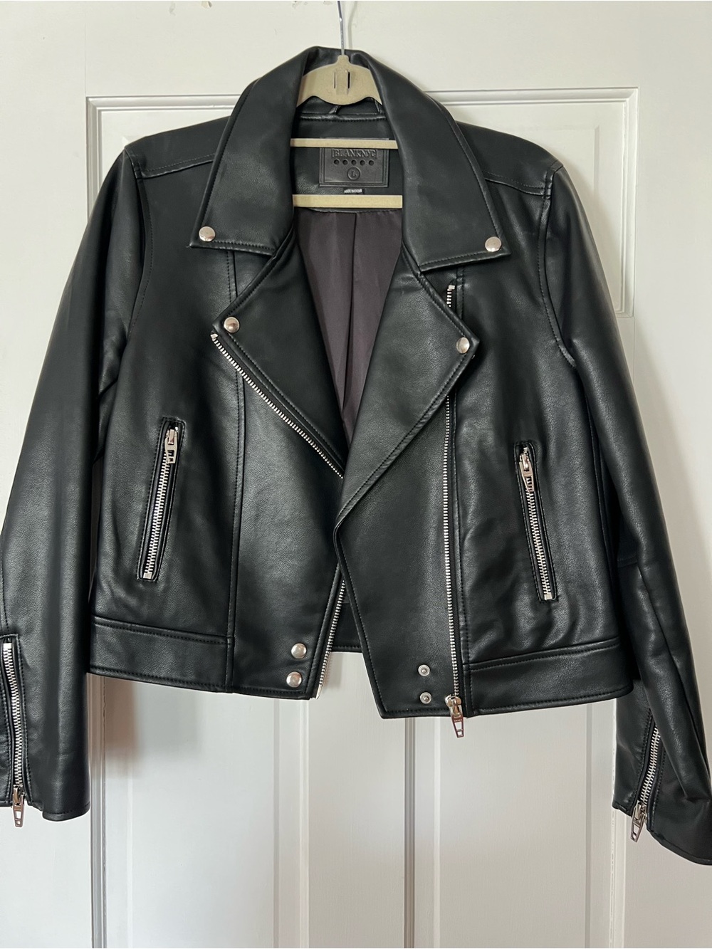 BLANK NYC Faux Leather Black Moto Jacket